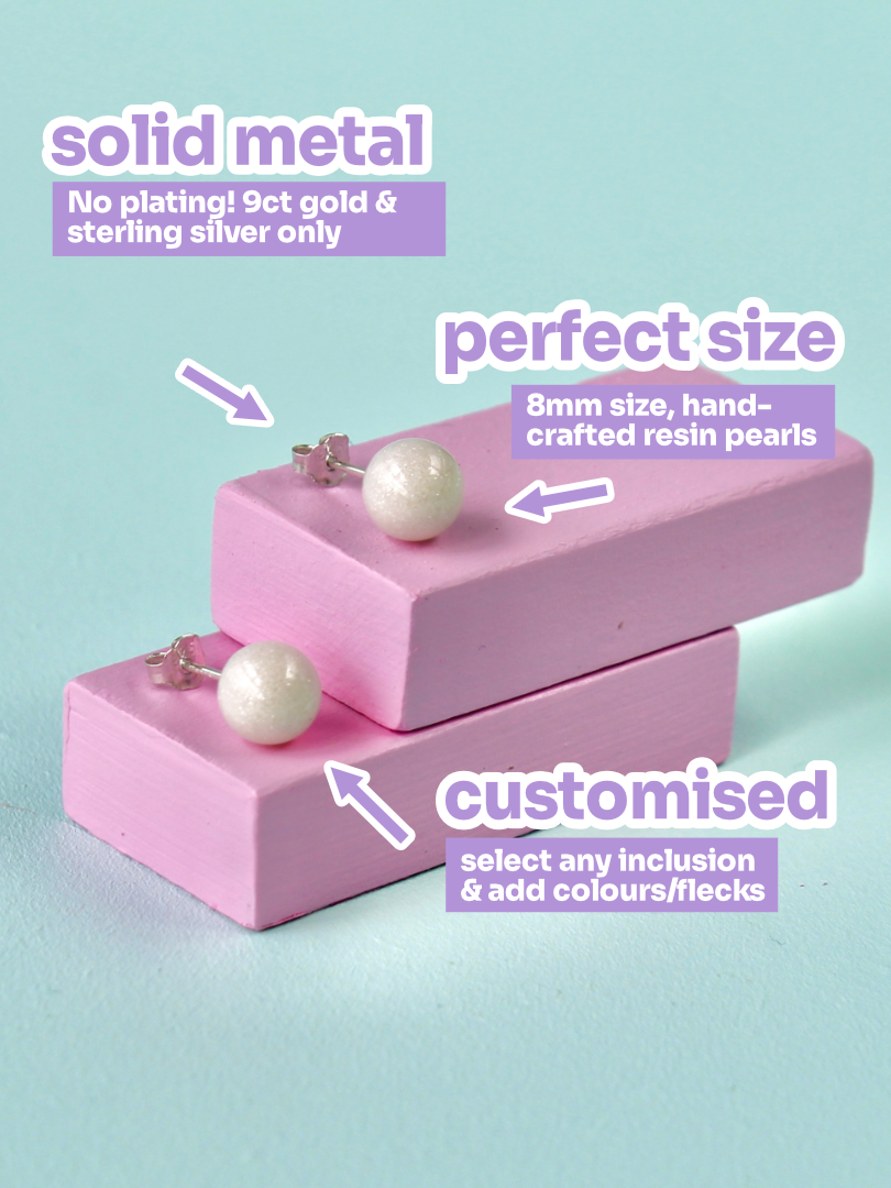 Indigo Pearl Studs
